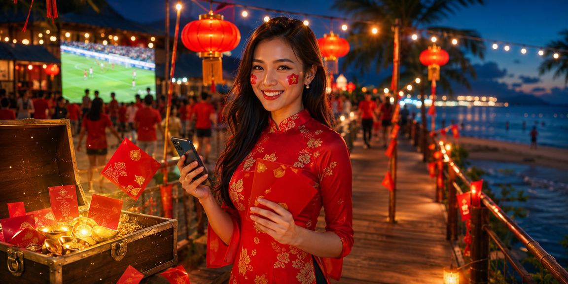 Không khí chợ đêm Phú Quốc với phong bì đỏ và trò chơi may mắn truyền thống
